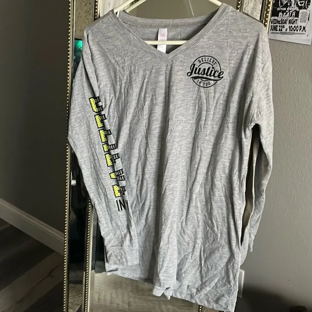 Justice Girls Believe in You long sleeve t shirt size 18